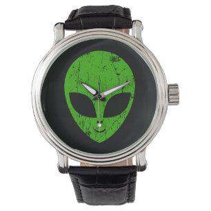 buitenaards groen hoofd voor science fiction extra horloge