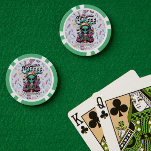 Buitenaards hier voor de koffie poker chips