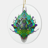 Buitenaards Hoofd - Aqua Keramisch Ornament (Links)