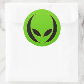 Buitenaards hoofd ronde sticker (Tas)