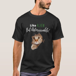 Buitenaards katje Schattig poes Kat Mens Grap T-shirt