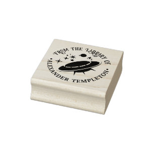 Buitenaards ruimteschip extraterrestrische bibliot rubberstempel