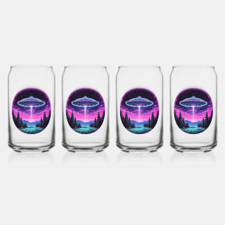 Buitenaards ruimteschip Retro Futuristisch Blikvorm Glas