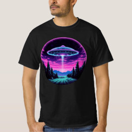 Buitenaards ruimteschip retro futuristisch t-shirt