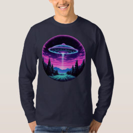 Buitenaards ruimteschip retro futuristisch t-shirt