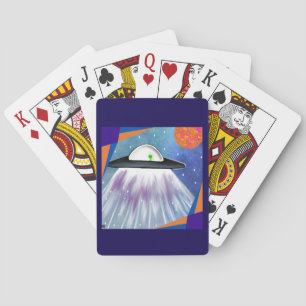 Buitenaards ruimteschip UFO Space Pokerkaarten