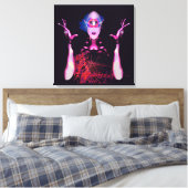 Buitenaards spook canvas afdruk (Insitu (Slaapkamer))