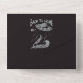 buitenaards surfende illustratie met thuis all in one uitnodiging (Achterkant)