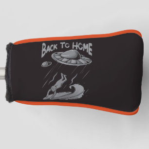 buitenaards surfende illustratie met thuis golfheadcover