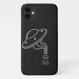 Buitenaards UFO ontvoert een hond puppy  iPhone 11 Hoesje