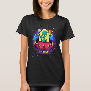 Buitenaards Vliegende Schotel Vrede Buitenste Ruim T-shirt