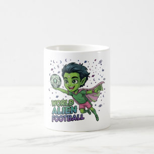 Buitenaards voetballer ruimtevoetbal kind ontwerp koffiemok