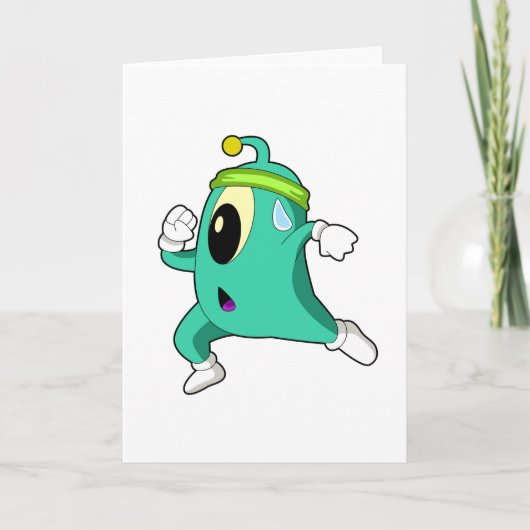 Buitenaards wezen als hardloper kaart (Voorkant)