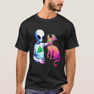 Buitenaards Wezen Die Een Kat Aait Buitenaards Wez T-shirt