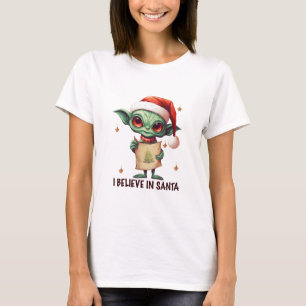 Buitenaards wezen geloof ik in de Kerstman T-shirt