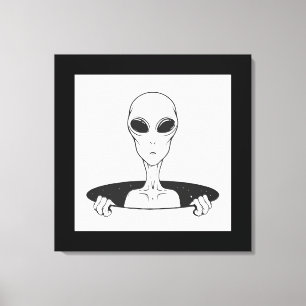 Buitenaards Wezen in een Gat Canvasprint op Spiera Canvas Afdruk