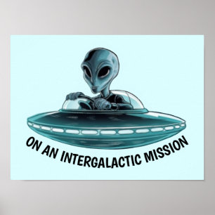 Buitenaards wezen in UFO Poster