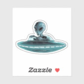 Buitenaards wezen in UFO Sticker (Vel)