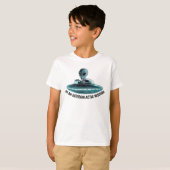 Buitenaards wezen in UFO T-shirt (Voorkant volledig)
