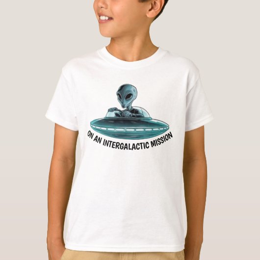 Buitenaards wezen in UFO T-shirt (Voorkant)