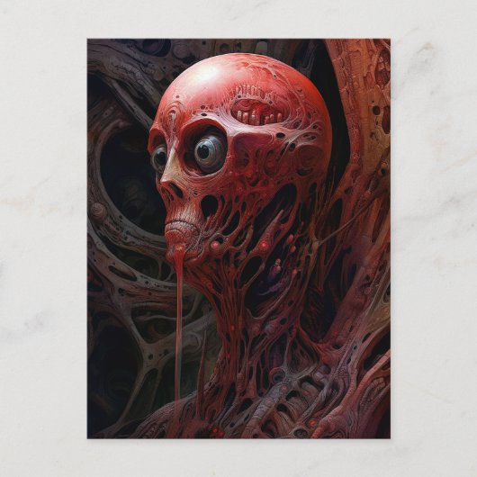 Buitenaards wezen Sci-fi Horror Art Briefkaart (Voorkant)
