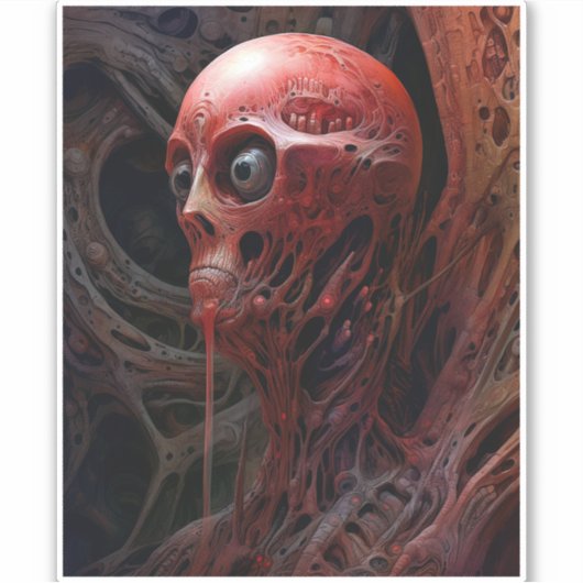 Buitenaards wezen Sci-fi Horror Art Sticker (Voorkant)