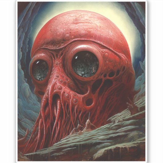 Buitenaards wezen Sci-fi Horror Art Sticker (Voorkant)