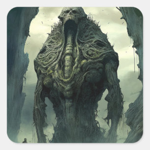 Buitenaards wezen Sci-fi Horror Art Vierkante Sticker