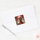 Buitenaards wezen Sci-fi Horror Art Vierkante Sticker (Envelop)