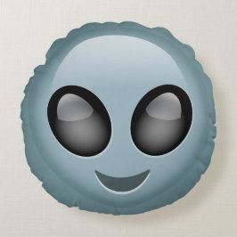Buitenaardse Alien Emoji Rond Kussen