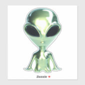 Buitenaardse Alien Metallic Sticker (Vel)
