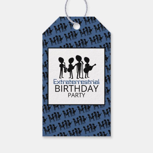 Buitenaardse band, geboortedag cadeaulabel (Voorkant)