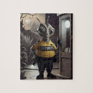 Buitenaardse bewaker. legpuzzel