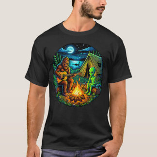 Buitenaardse Bigfoot Loch Ness Kampvuur Sasquatch  T-shirt