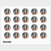 Buitenaardse dansviering ronde sticker (Vel)