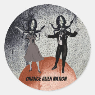 Buitenaardse dansviering ronde sticker