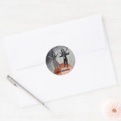 Buitenaardse dansviering ronde sticker (Envelop)