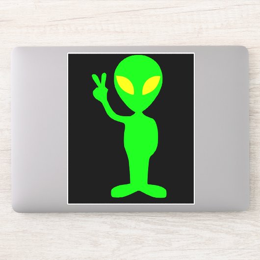 BUITENAARDSE FUNNY KLEINE GROENE MAN AUTO DECAL ST STICKER (Computer)