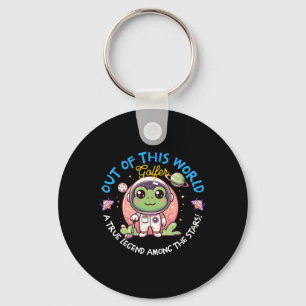 Buitenaardse Golfer Kikker Astronaut Pad Golfi Sleutelhanger