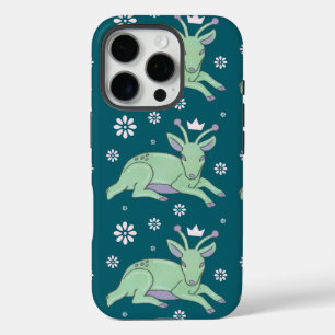 Buitenaardse Herten Folk Art Whimsical Groen Jon iPhone 16 Pro Hoesje