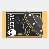 Buitenaardse invasie UFO-ruimtestelsel Rechthoekige Sticker (Voorkant)