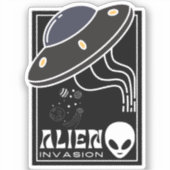 Buitenaardse invasie UFO-ruimtestelsel Sticker (Voorkant)