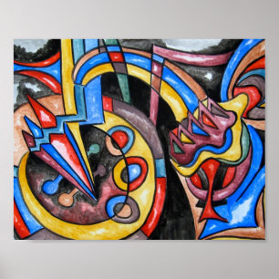 Buitenaardse Jazz-moderne Bauhaus Geometrische Kun Poster