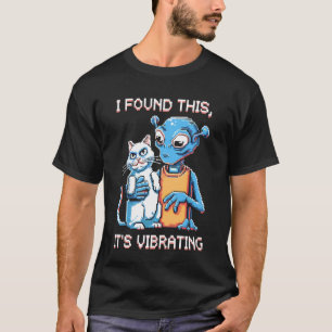 Buitenaardse Kat Pixel Retro SciFi Humor 3 T-shirt