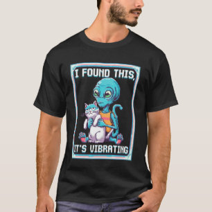 Buitenaardse Kat Pixel Retro SciFi Humor 6 T-shirt