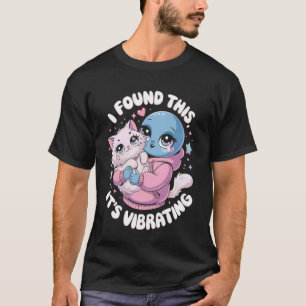 Buitenaardse Kat Pixel Retro SciFi Humor T-shirt