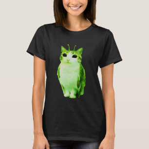 Buitenaardse Kat Uil Grappige Ruimte Kosmische Kat T-shirt