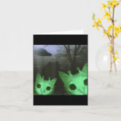 Buitenaardse katten Ufo grappige enge katten meme Kaart (Gele Bloem)