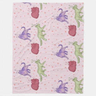 Buitenaardse katten Whimsical ruimtekat Funny Sci- Fleece Deken