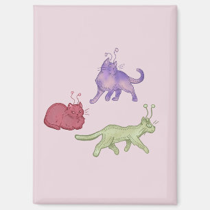 Buitenaardse katten Whimsieke ruimtekat Funny Sci- Magneet